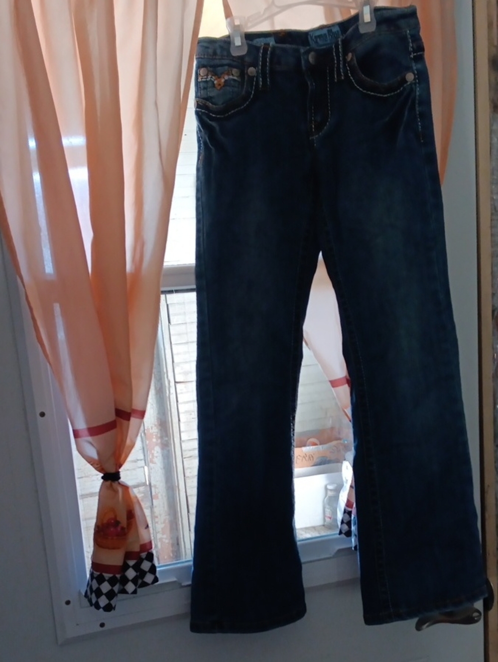 Girls Dark Blue Denim Jeans - Bootcut